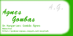 agnes gombas business card